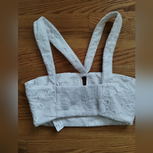 Zara White Halter Crop Top S - Picture 3 of 8